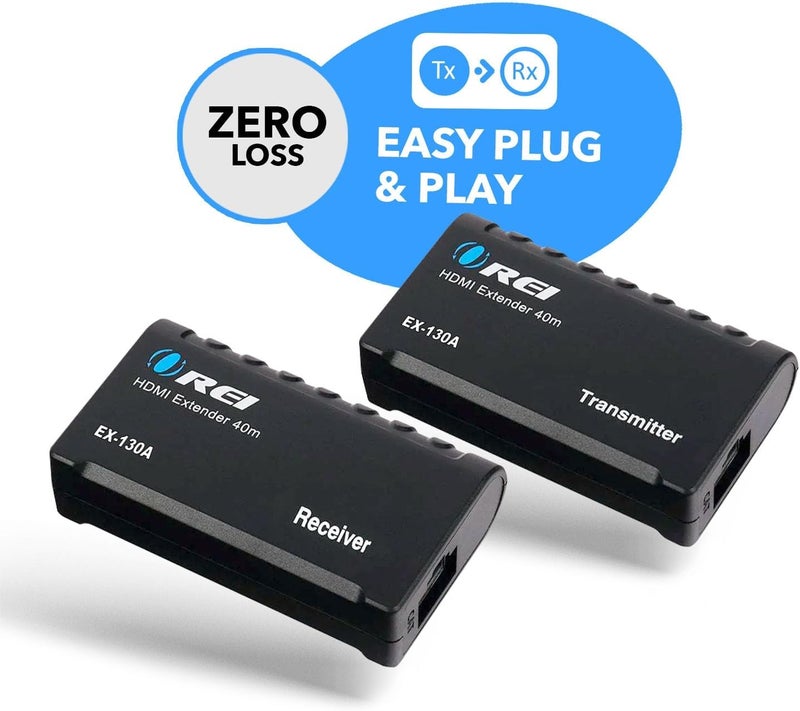 OREI HDMI Over Ethernet Extender– HDMI 1.4 with 1080p@60Hz Resolution, Power Over Cable - HDMI Over CAT6 Extension Up to 131 feet (EX-130A) - Image 2
